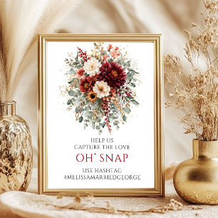 Riklig Marsala Höst Floral Oh Snap 8x10 Skylt