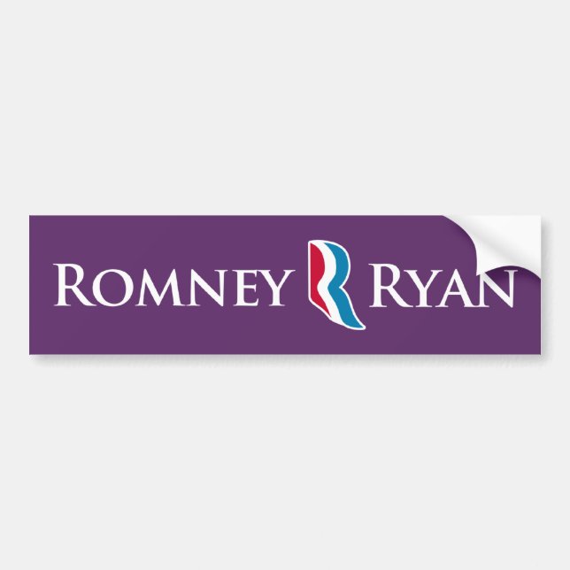 Riklig purpurfärgad bakgrund för Romney Ryan R Bildekal (Framsidan)