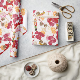 Riklig röd nötknäckar krydda botanisk presentpapper