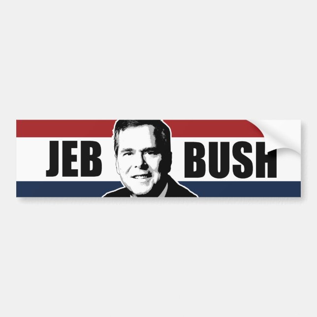 Rikliga Jeb Bush röd vit och blått - .png Bildekal (Framsidan)