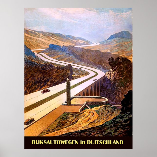 Riksautobanan, Tyskland. Poster (Framsidan)