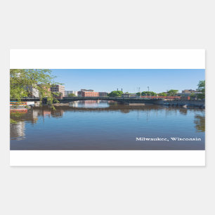 riksbro över milwaukee-floden rektangulärt klistermärke