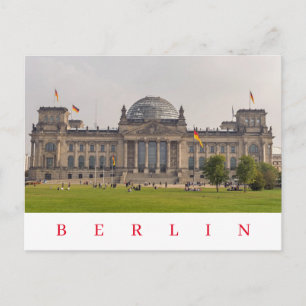 Riksdagshuset i Berlin sett framifrån på vykort