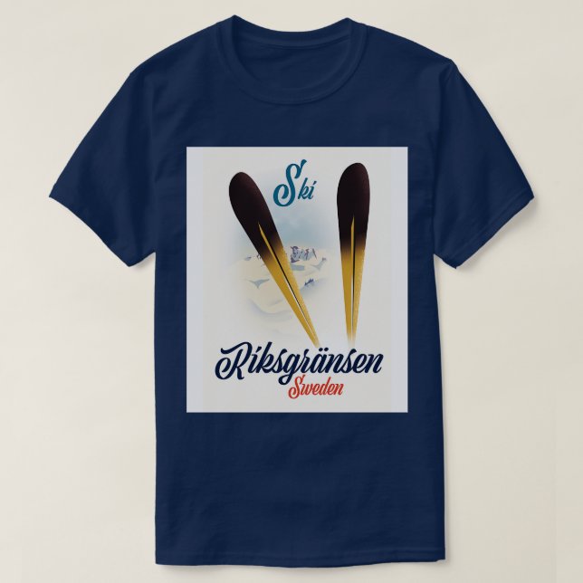 Riksgrnsen Sverige Ski poster T Shirt (Design framsida)