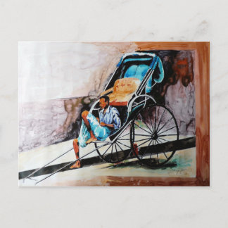 rikshaw puller vykort