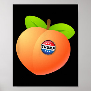 Riksrätt mot Trump - Persika med Trump-knapp Anti Poster
