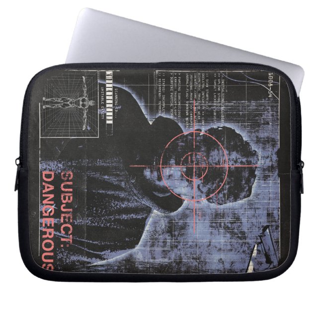 Riktad - Teknobrutalistisk Streetwear design Laptop Fodral (Framsidan)