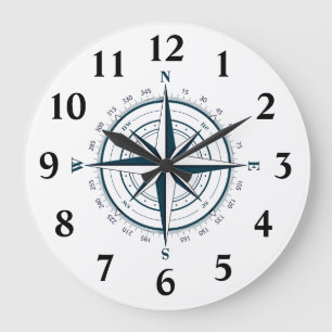 Riktade stjärnkompass med grader stor klocka