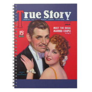Riktig berättelse - Clark Gable & Jeanette Anteckningsbok Med Spiral