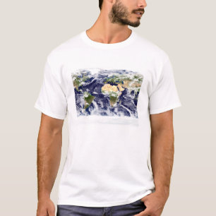 Riktig-färg avbildar av den hela jorden tee shirt