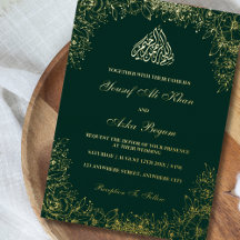 Riktig folie Guld Grönt Ornate Wording Muslim Bröl