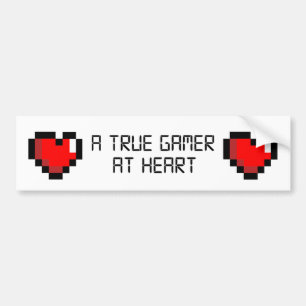Riktig Gamer på hjärtabildekalet Bildekal