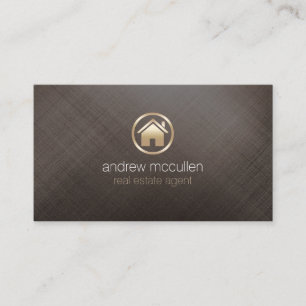 Riktig Gods Agent House-ikon Brushed Guld Metall Visitkort
