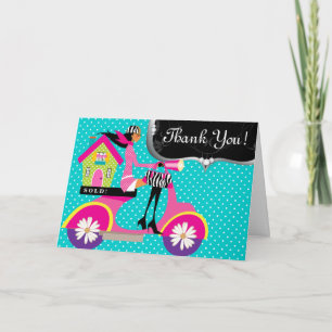 Riktig Gods House Scooter Girl Dots-tack Tack Kort