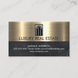 Riktig Gods-ikon Metallic Guld Marble Visitkort