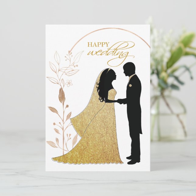 Riktig guldfetter Elegant Löv utandningsmonogram f Inbjudningar (Stående Fram)