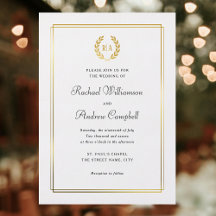 Riktig guldfetter Elegant Monogram Bröllop utandni