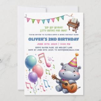 "Riktig Hippo Födelsedagsfirande Bash Bonanza!" In Inbjudningar
