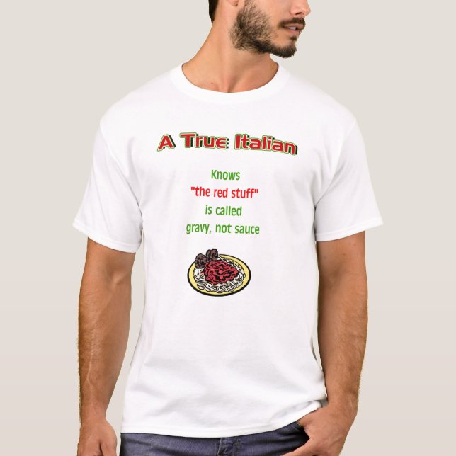 Riktig italiensk manar grundläggande T-tröja Tee Shirt (Framsida)