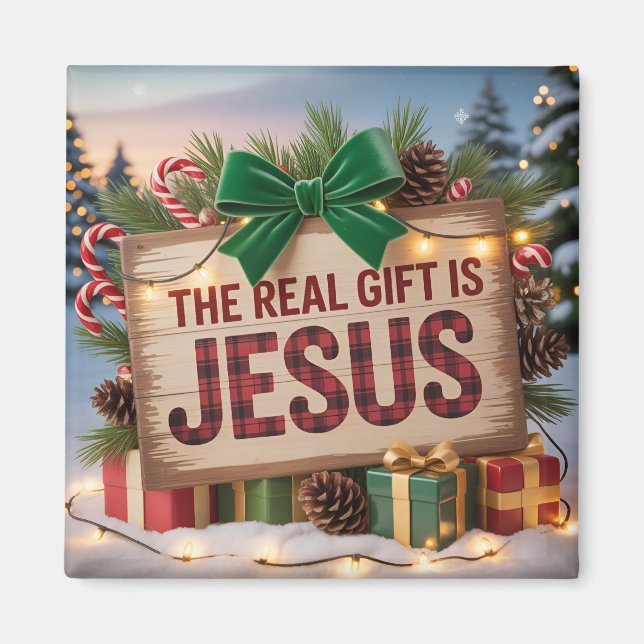 Riktig Julgåva Jesus Magnet (Framsidan)