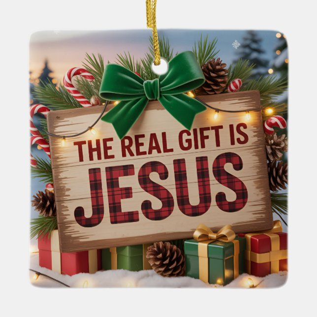Riktig Julgåva Jesus Ornament (Framsida)