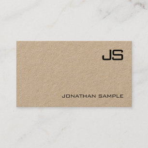 Riktig Kraft Papper Modern Professionell Monogram- Visitkort