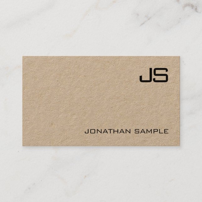 Riktig Kraft Papper Modern Professionell Monogram- Visitkort (Framsida)
