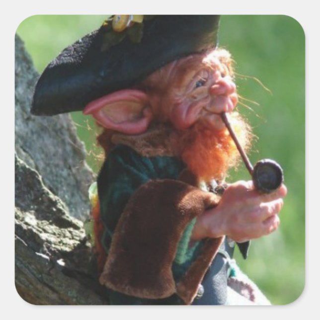 riktig leprechaun fyrkantigt klistermärke (Framsida)