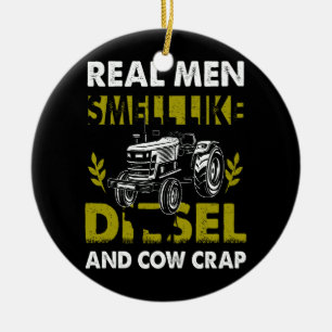Riktig Manar Smell som Diesel and Cow Crap Farmer  Julgransprydnad Keramik