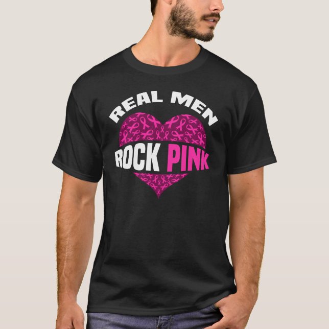 Riktig Manar Sten Rosa Breast Cancer Awareness okt T Shirt (Framsida)
