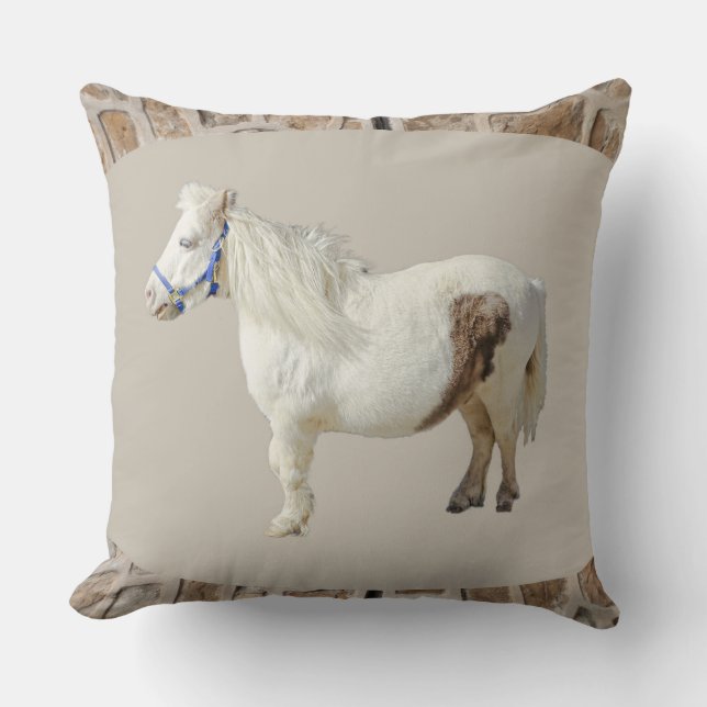 Riktig miniatyr mini WHITE HORSE litet djur Kudde (Framsida)