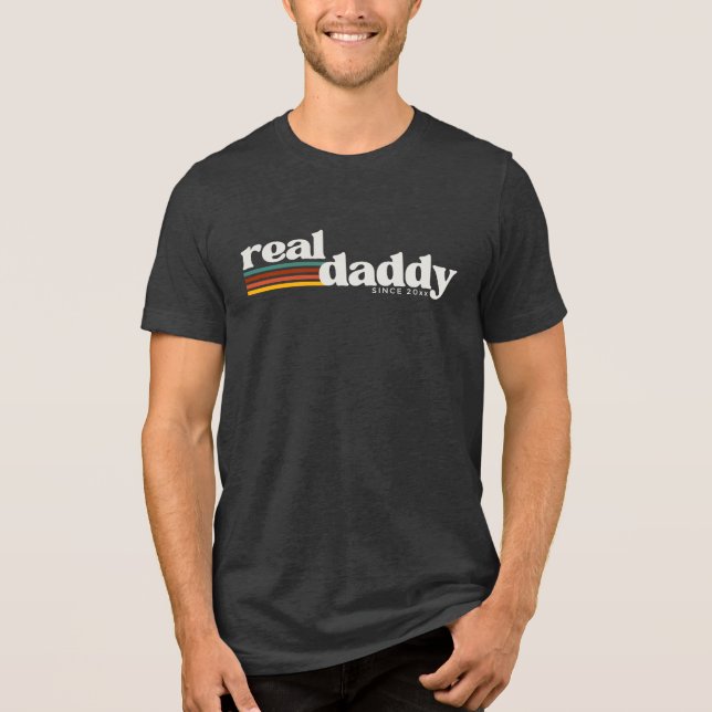 Riktig Pappa, Retro Faderskap Stil T Shirt (Framsida)