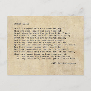 Riktig skrivmaskin Shakespeare Sonett 18 (XVIII) Inbjudningar