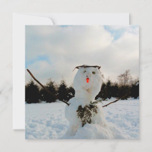 Riktig snöman foto kort