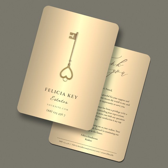 Riktig uppskattning för Faux Guld i Gods Faux Tack Kort (Real Estate Agent Gold Grateful Appreciation Thank You Card
)