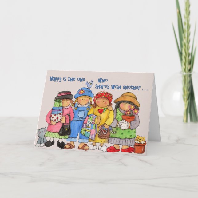 Riktig vän - hälsningkort kort (Framsida)