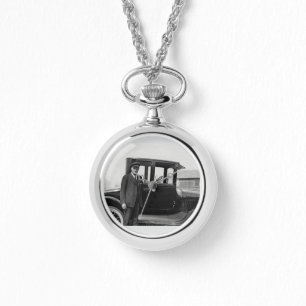 Riktig vintage-antik bilfoto armbandsur