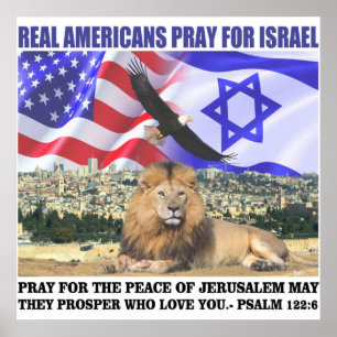 Riktiga amerikaner ropar efter Israel Poster