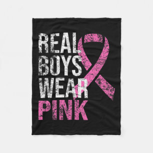 Riktiga boys Bära Rosa Breast Cancer Awareness Fleecefilt