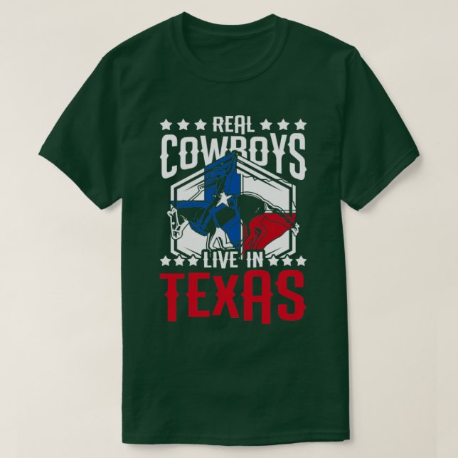 Riktiga Cowboys bor i Texas T Shirt (Design framsida)