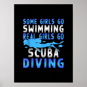 Riktiga Dykor flickor vissa går och simmar roligt Poster