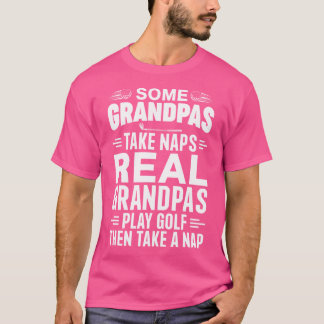 Riktiga farfar spelar golf rolig golf farfar golfa t shirt