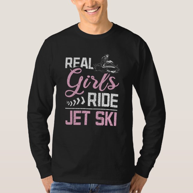 Riktiga flickor rider jet ski t shirt (Framsida)