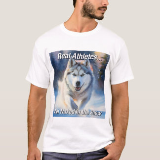 Riktiga idrottsmän.. springer nakna i snön t shirt