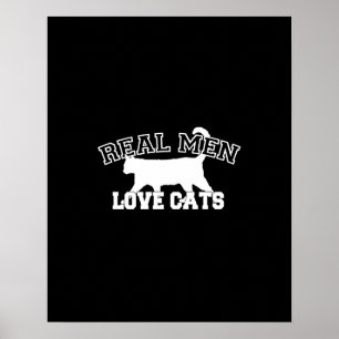 Riktiga Kärlek-katter, grafik i Manar på svart dek Poster