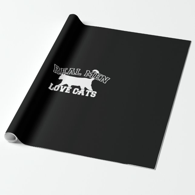 Riktiga Kärlek-katter, grafik i Manar på svart dek Presentpapper (Utrullad)