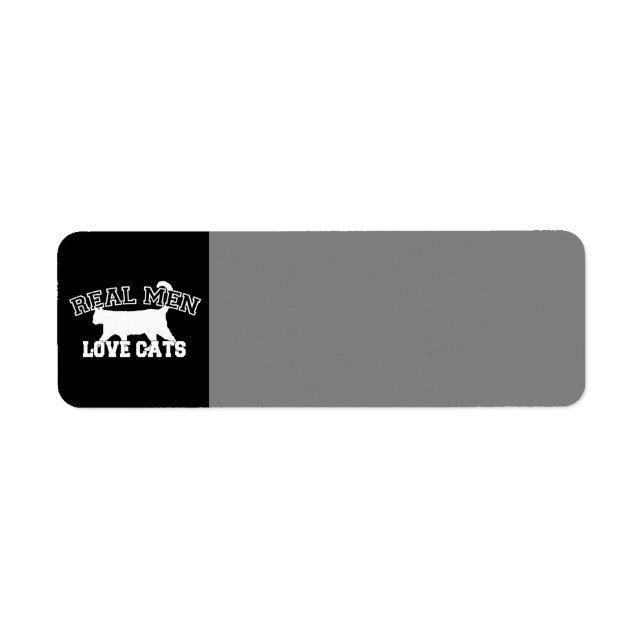 Riktiga Kärlek-katter, grafik i Manar på svart dek Returadress Etikett (Framsidan)