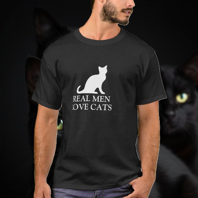 Riktiga katter av manar kärlek t skjorta tee shirt (real men love cats)