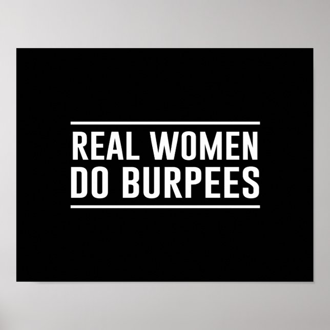 Riktiga kvinnor gör Burpees Poster (Framsidan)