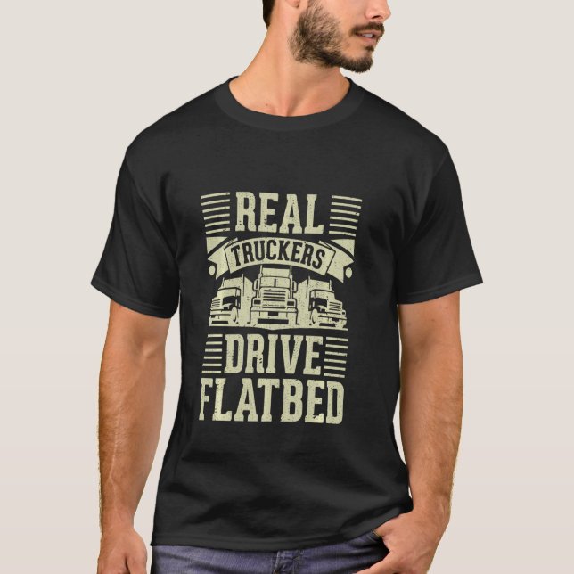 Riktiga lastbilsenheter flödade den bästa drivruti t shirt (Framsida)